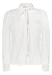 RED Valentino point d'esprit long-sleeved blouse - Bianco
