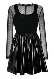 RED Valentino high-shine panel detail dress - Nero