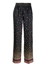 RED Valentino floral-print silk trousers - Nero