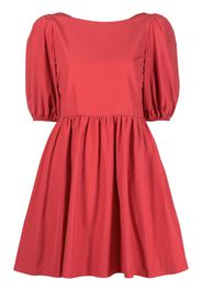 RED Valentino puff-sleeve pleated minidress - Rosso