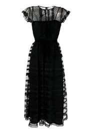 RED Valentino Abito midi con ruches - Nero