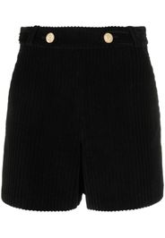 RED Valentino high-waisted corduroy cotton shorts - Nero