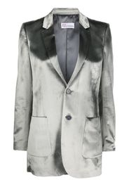 RED Valentino velvet-effect single-breasted blazer - Grigio