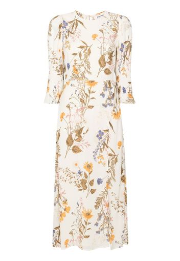 Reformation Carolena floral-print midi dress - Toni neutri