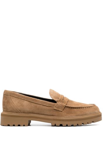 Reformation Agathea chunky suede loafers - Marrone