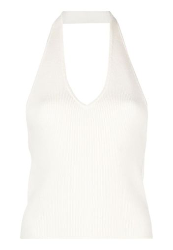 Reformation Carol ribbed halterneck tank top - Bianco