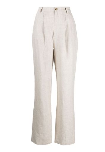 Reformation Mason linen high-waisted trousers - Toni neutri