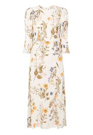 Reformation Carolena floral-print midi dress - Toni neutri