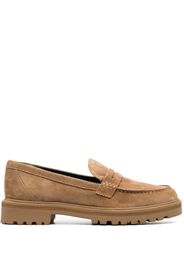 Reformation Agathea chunky suede loafers - Marrone