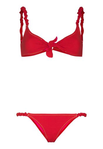 Reina Olga Luca knotted bikini set - Rosso