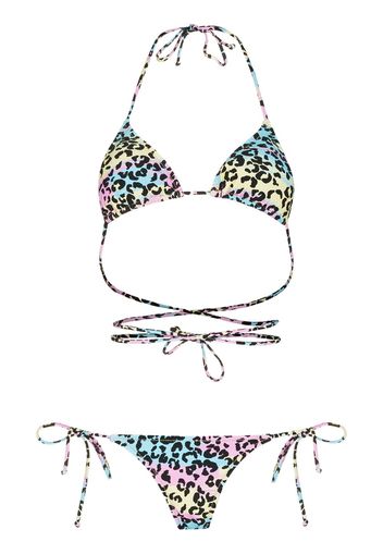 Reina Olga REINA OLGA MIAMI BIKINI SET TIE DYE LEO - Nero