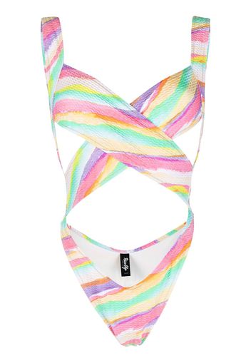 Reina Olga Costume intero con design color-block - Bianco