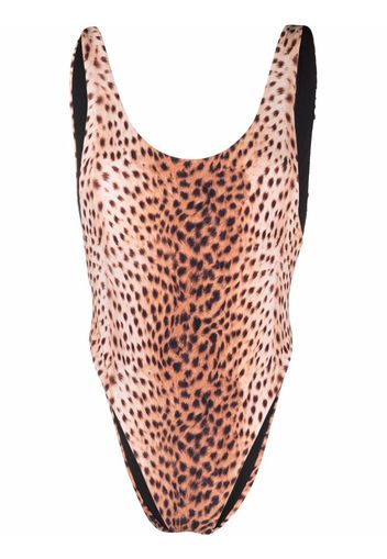 Reina Olga tiger-print swimsuit - Marrone