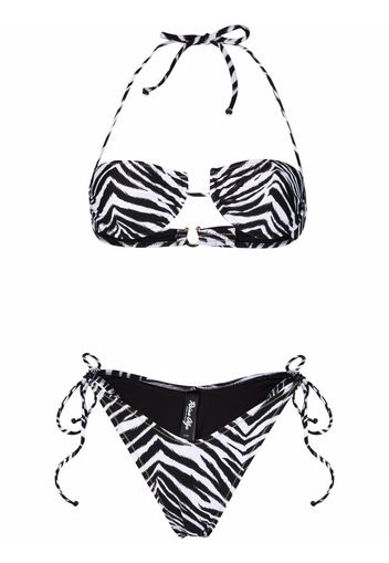 Reina Olga zebra-print bikini - Nero