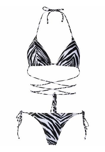 Reina Olga zebra-print bikini - Bianco