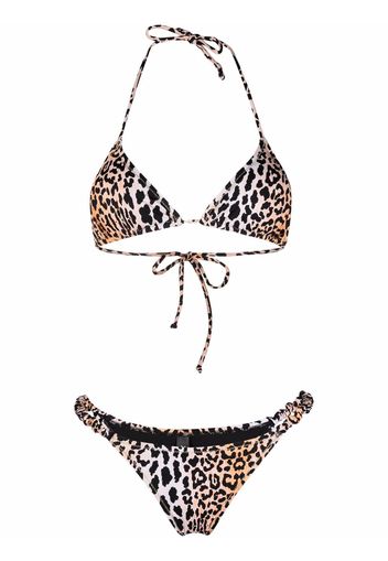 Reina Olga leopard-print triangle bikini - Arancione