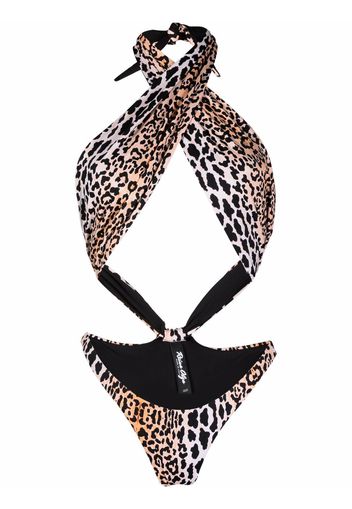 Reina Olga leopard-print swimsuit - Marrone