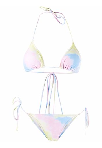 Reina Olga Set bikini con fantasia tie-dye Miami - Blu