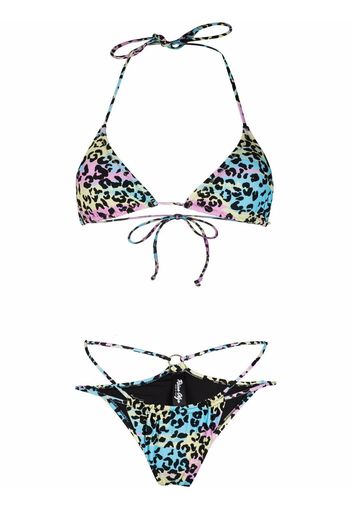 Reina Olga Set bikini con stampa - Nero