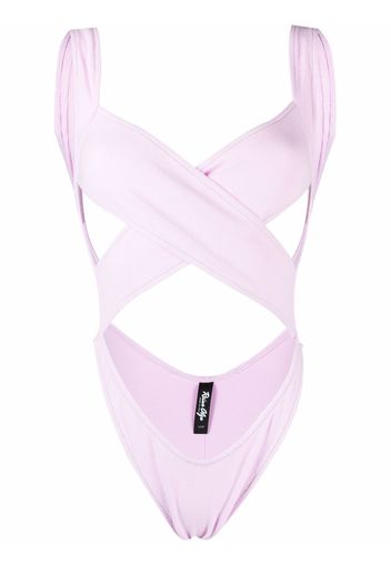 Reina Olga cut-out detail crossover swimsuit - Rosa