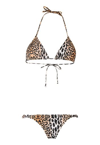 Reina Olga The Scrunchie leopard print bikini - Nero