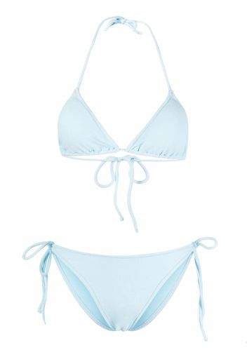 Reina Olga Susan triangle terry-cloth bikini set - Blu