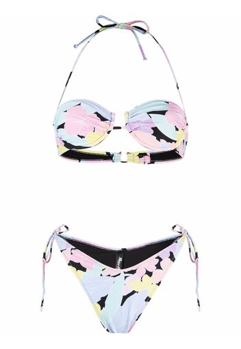 Reina Olga Penny floral print bikini set - Blu