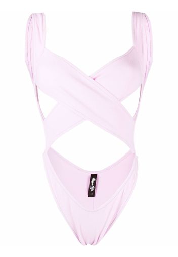 Reina Olga cut-out detail crossover swimsuit - Rosa