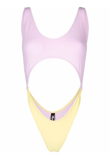 Reina Olga Marina two-tone swimsuit - Giallo