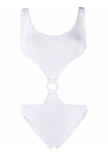 Reina Olga Augusta ribbed cut-out swimsuit - Bianco