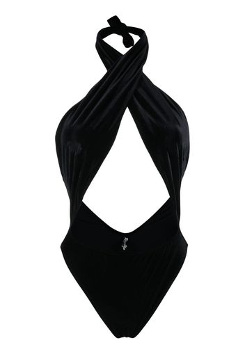 Reina Olga Italian Stallion cut-out swimsuit - Nero