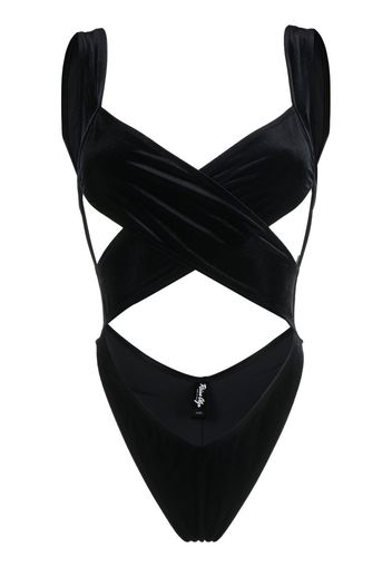 Reina Olga Exotica wrap cut-out swimsuit - Nero