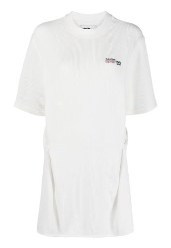 Reina Olga Andre waffle-knit T-shirt dress - Bianco