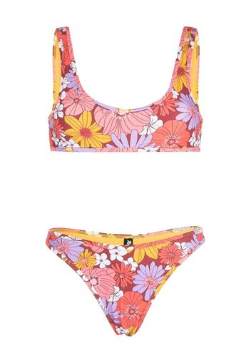 Reina Olga Coolio floral-print bikini set - Arancione