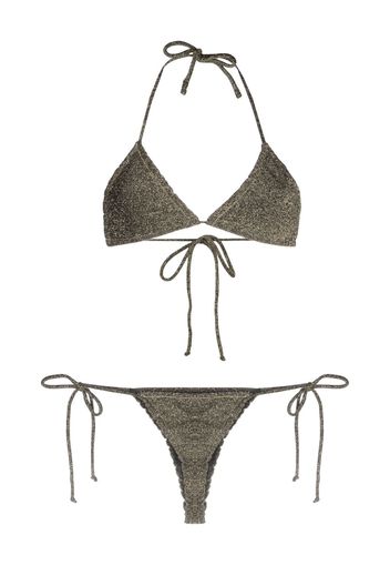 Reina Olga Concetta seersucker-weave bikini - Oro