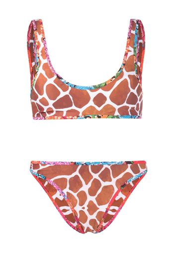 Reina Olga graphic-print bikini set - Marrone