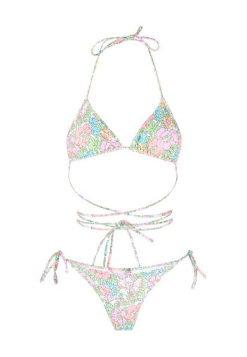 Reina Olga Miami floral-print bikini set - Toni neutri