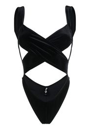 Reina Olga Exotica wrap cut-out swimsuit - Nero