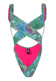 REINA OLGA cross-strap one-piece - Verde