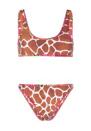 Reina Olga giraffe-print bikini set - Marrone