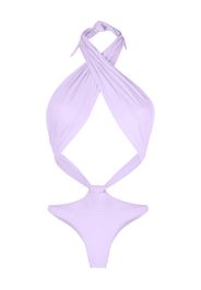 Reina Olga Showpony crossover-neck swimsuit - Viola