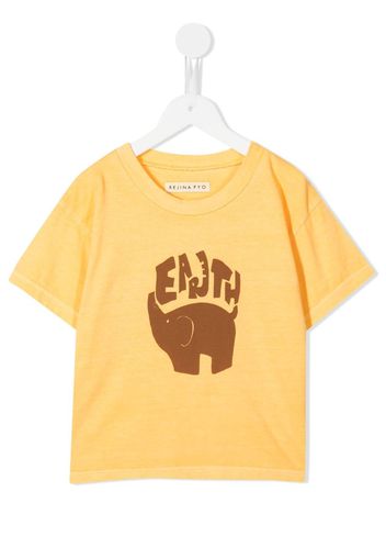 Rejina Pyo Ellis graphic-print organic cotton T-shirt - Arancione