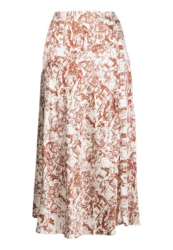 Rejina Pyo Ria Renaissance-print midi skirt - Bianco