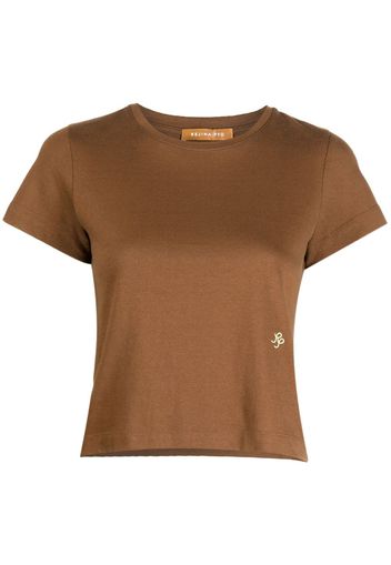 Rejina Pyo cropped short-sleeve T-shirt - Marrone