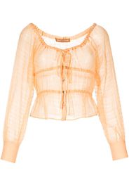 Rejina Pyo Effi semi-sheer blouse - Arancione