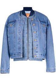 Rejina Pyo Wells layered denim bomber jacket - Blu