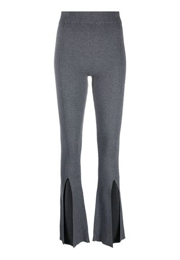 REMAIN front-slit rib knit trousers - Grigio