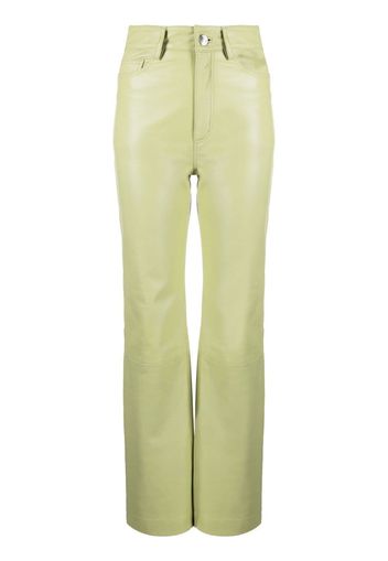 REMAIN straight-leg leather trousers - Verde