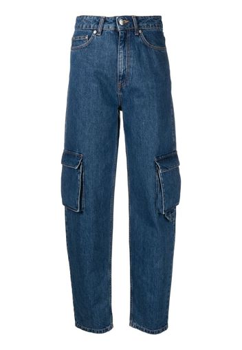 REMAIN tapered-leg cargo jeans - Blu