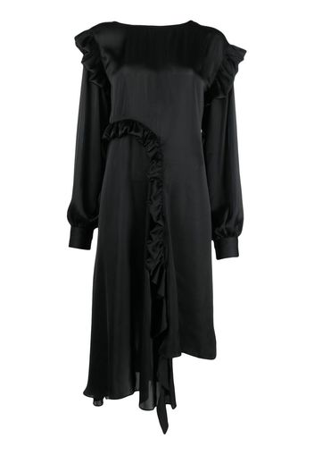 REMAIN ruffled long-sleeved maxi dress - Nero